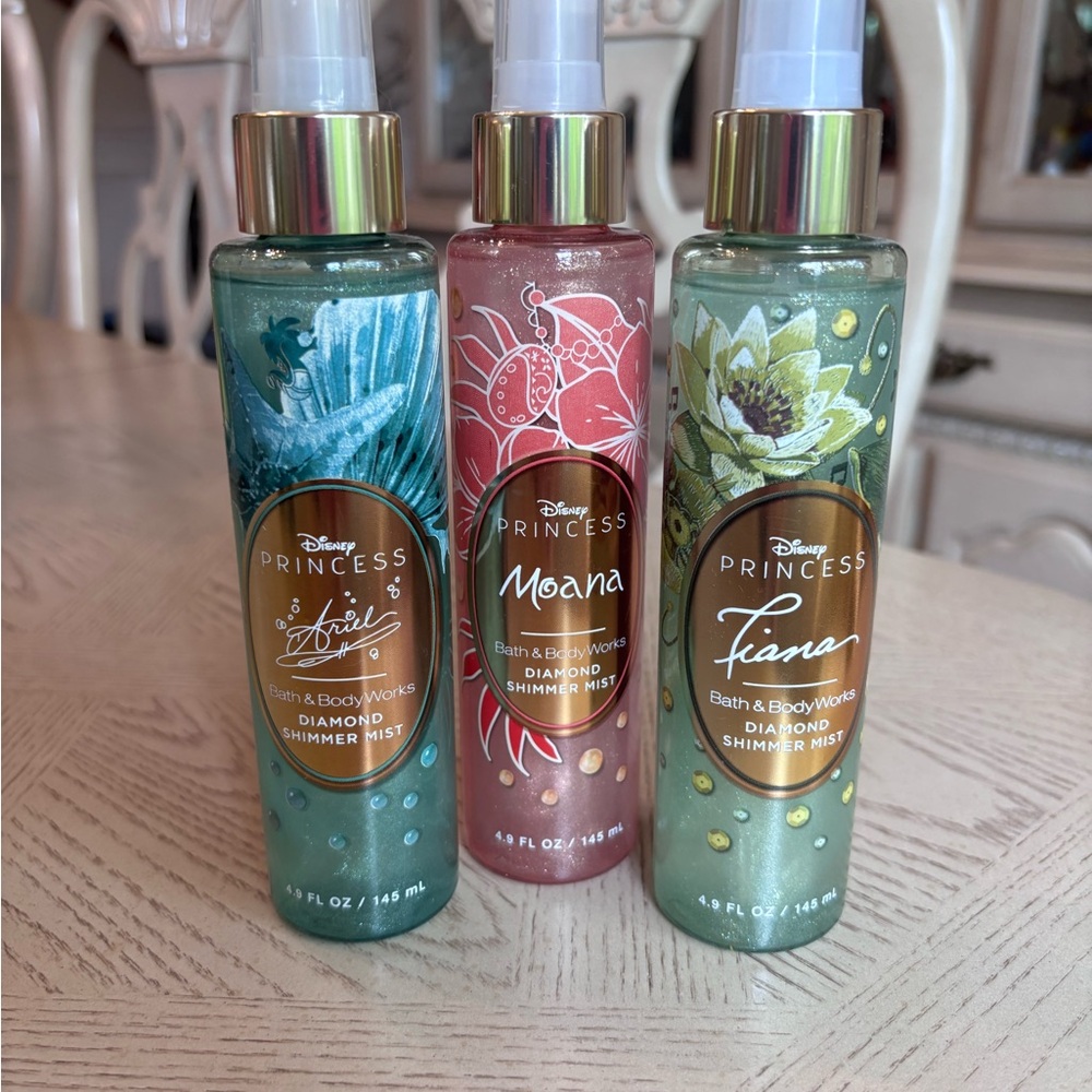 Disney Princess Diamond Shimmer Mist Set - Ariel, Moana, Tiana